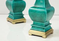  Stiffel Lamp Company Stiffel Emerald Green Porcelain Midcentury Lamps - 3124826