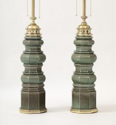  Stiffel Lamp Company Stiffel Jade Green Totem Lamps - 4381585