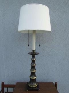  Stiffel Lamp Company Stiffel Patinated Brass Faux Bamboo Lamp - 4457843