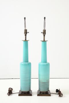  Stiffel Lamp Company Stiffel Turquoise Porcelain Lamps - 4293704