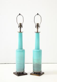 Stiffel Lamp Company Stiffel Turquoise Porcelain Lamps - 4293706