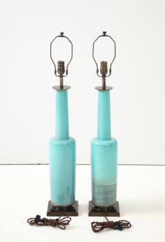  Stiffel Lamp Company Stiffel Turquoise Porcelain Lamps - 4293707