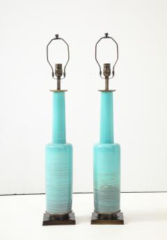  Stiffel Lamp Company Stiffel Turquoise Porcelain Lamps - 4293710