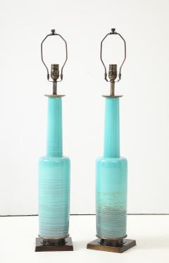  Stiffel Lamp Company Stiffel Turquoise Porcelain Lamps - 4293711