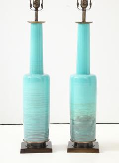  Stiffel Lamp Company Stiffel Turquoise Porcelain Lamps - 4293712