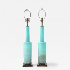  Stiffel Lamp Company Stiffel Turquoise Porcelain Lamps - 4297142