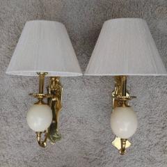  Stiffel Pair of Brass Ostrich Egg Wall Sconces 1990 - 98547