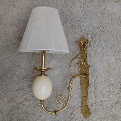  Stiffel Pair of Brass Ostrich Egg Wall Sconces 1990 - 98551