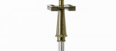  Stiffel Stiffel Brass Greek Key Design Torchere Floor Lamp in good vintage condition - 893150