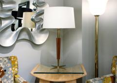  Stiffel Stiffel Fluted Walnut Brass Table Lamp 1950s - 350415