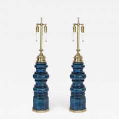  Stiffel Stiffel Midnight Blue Crackle Glazed Lamps - 873252