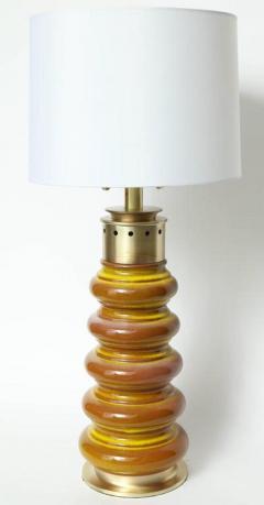  Stiffel Stiffel Ochre Glazed Ceramic Lamps - 883352