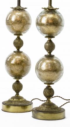  Stiffel Stiffel gold irised glass awesome pair of lamp with gold brass accent - 872742