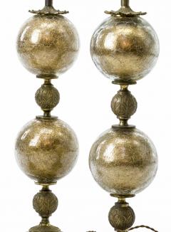  Stiffel Stiffel gold irised glass awesome pair of lamp with gold brass accent - 872789