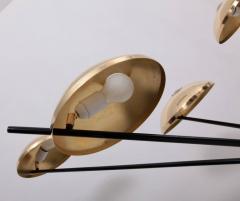  Stilnovo 1 of 2 Huge Brass Sputnik Flush Mounts or Wall Lamps Attributed to Stilnovo - 533599