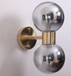  Stilnovo 1 of 4 Stilnovo Style Brass and Mercury Glass Wall Lamps or Scones - 563708