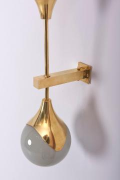  Stilnovo 1 of 8 Murano Glass and Brass Sconce or Wall Lamp Attributed to Stilnovo - 1211156