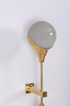  Stilnovo 1 of 8 Murano Glass and Brass Sconce or Wall Lamp Attributed to Stilnovo - 1211161