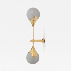  Stilnovo 1 of 8 Murano Glass and Brass Sconce or Wall Lamp Attributed to Stilnovo - 1211945