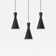  Stilnovo 1950s Black Metal Diabolo Pendant Lamp Attributed to Stilnovo - 3005406