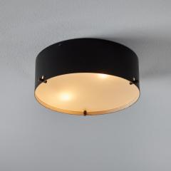  Stilnovo 1950s Black Metal and Opaline Glass Ceiling Lamp by Bruno Gatta for Stilnovo - 3035671