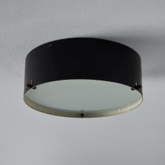  Stilnovo 1950s Black Metal and Opaline Glass Ceiling Lamp by Bruno Gatta for Stilnovo - 3035673