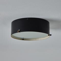  Stilnovo 1950s Black Metal and Opaline Glass Ceiling Lamp by Bruno Gatta for Stilnovo - 3035674