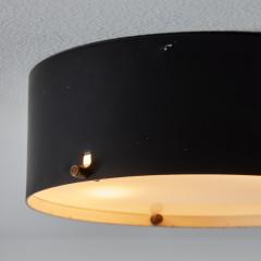  Stilnovo 1950s Black Metal and Opaline Glass Ceiling Lamp by Bruno Gatta for Stilnovo - 3035676