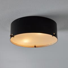  Stilnovo 1950s Black Metal and Opaline Glass Ceiling Lamp by Bruno Gatta for Stilnovo - 3035677