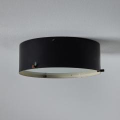  Stilnovo 1950s Black Metal and Opaline Glass Ceiling Lamp by Bruno Gatta for Stilnovo - 3035679