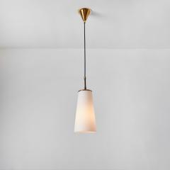  Stilnovo 1950s Brass and Opaline Glass Pendant Lamp Attributed to Stilnovo - 2999097