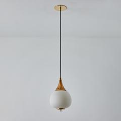  Stilnovo 1950s Bruno Gatta Brass and Opaline Glass Pendant for Stilnovo - 3425849