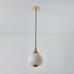  Stilnovo 1950s Bruno Gatta Brass and Opaline Glass Pendant for Stilnovo - 3425861