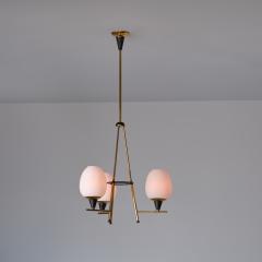  Stilnovo 1950s Italian Three Light Chandelier Attributed to Stilnovo - 4398172