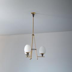  Stilnovo 1950s Italian Three Light Chandelier Attributed to Stilnovo - 4398173