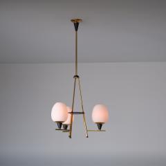  Stilnovo 1950s Italian Three Light Chandelier Attributed to Stilnovo - 4398174