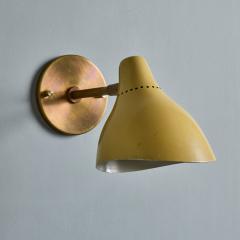  Stilnovo 1950s Perforated Painted Metal Brass Wall Lamp Attributed to Stilnovo - 4000804