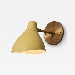  Stilnovo 1950s Perforated Painted Metal Brass Wall Lamp Attributed to Stilnovo - 4003109