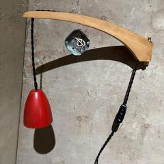  Stilnovo 1950s Red Sconce Wall Lamp Adjustable Perforated Shade Style of Stilnovo Italy - 2831360
