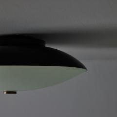  Stilnovo 1950s Stilnovo Opaline Glass Black Metal Ceiling Lamp - 4281416
