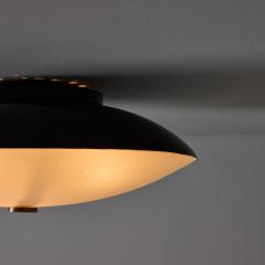  Stilnovo 1950s Stilnovo Opaline Glass Black Metal Ceiling Lamp - 4281417