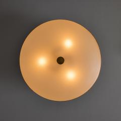  Stilnovo 1950s Stilnovo Opaline Glass Black Metal Ceiling Lamp - 4281419