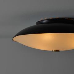  Stilnovo 1950s Stilnovo Opaline Glass Black Metal Ceiling Lamp - 4281424