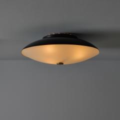  Stilnovo 1950s Stilnovo Opaline Glass Black Metal Ceiling Lamp - 4281430