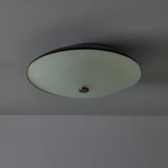  Stilnovo 1950s Stilnovo Opaline Glass Black Metal Ceiling Lamp - 4281431