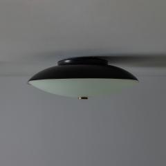  Stilnovo 1950s Stilnovo Opaline Glass Black Metal Ceiling Lamp - 4281432