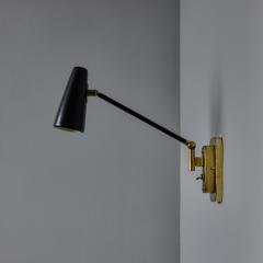  Stilnovo 1950s Stilnovo Perforated Black Metal and Brass Sconce with Stamped Label - 4543831