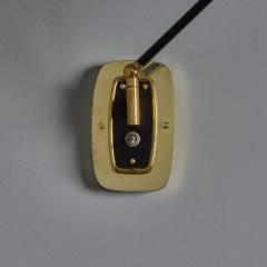  Stilnovo 1950s Stilnovo Perforated Black Metal and Brass Sconce with Stamped Label - 4543833