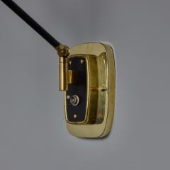  Stilnovo 1950s Stilnovo Perforated Black Metal and Brass Sconce with Stamped Label - 4543835