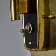  Stilnovo 1950s Stilnovo Perforated Black Metal and Brass Sconce with Stamped Label - 4543838